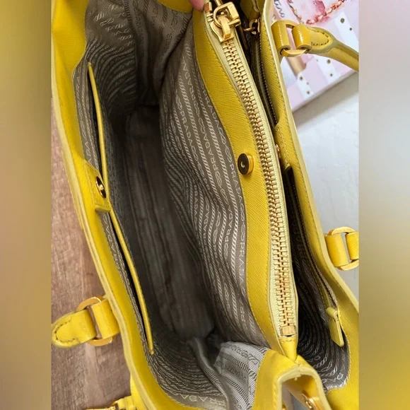 Prada Yellow Galleria Leather Tote with Strap - Picture 8 of 16